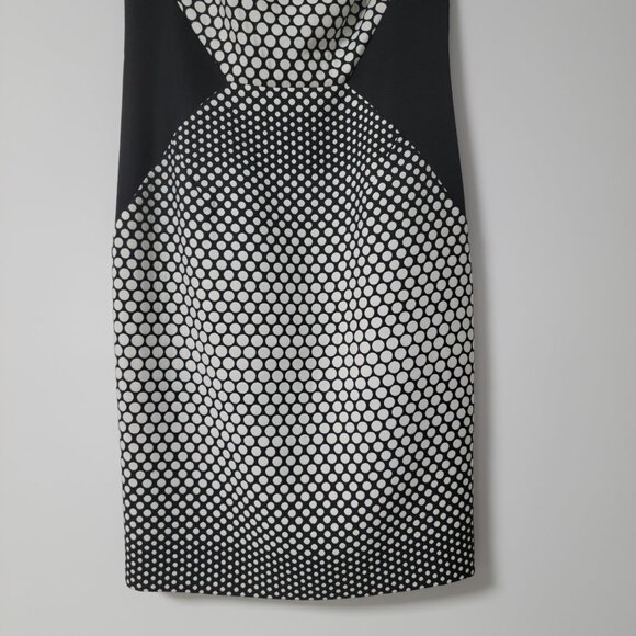 Laundry by Shelli Segal Black & White Polka Dot Colorblock Sheath Dress - Picture 4 of 12
